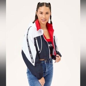 TOMMY HILFIGER Cropped Colorblock Windbreaker Jacket 🇺🇸 RARE Color Combo 🔥 Sm